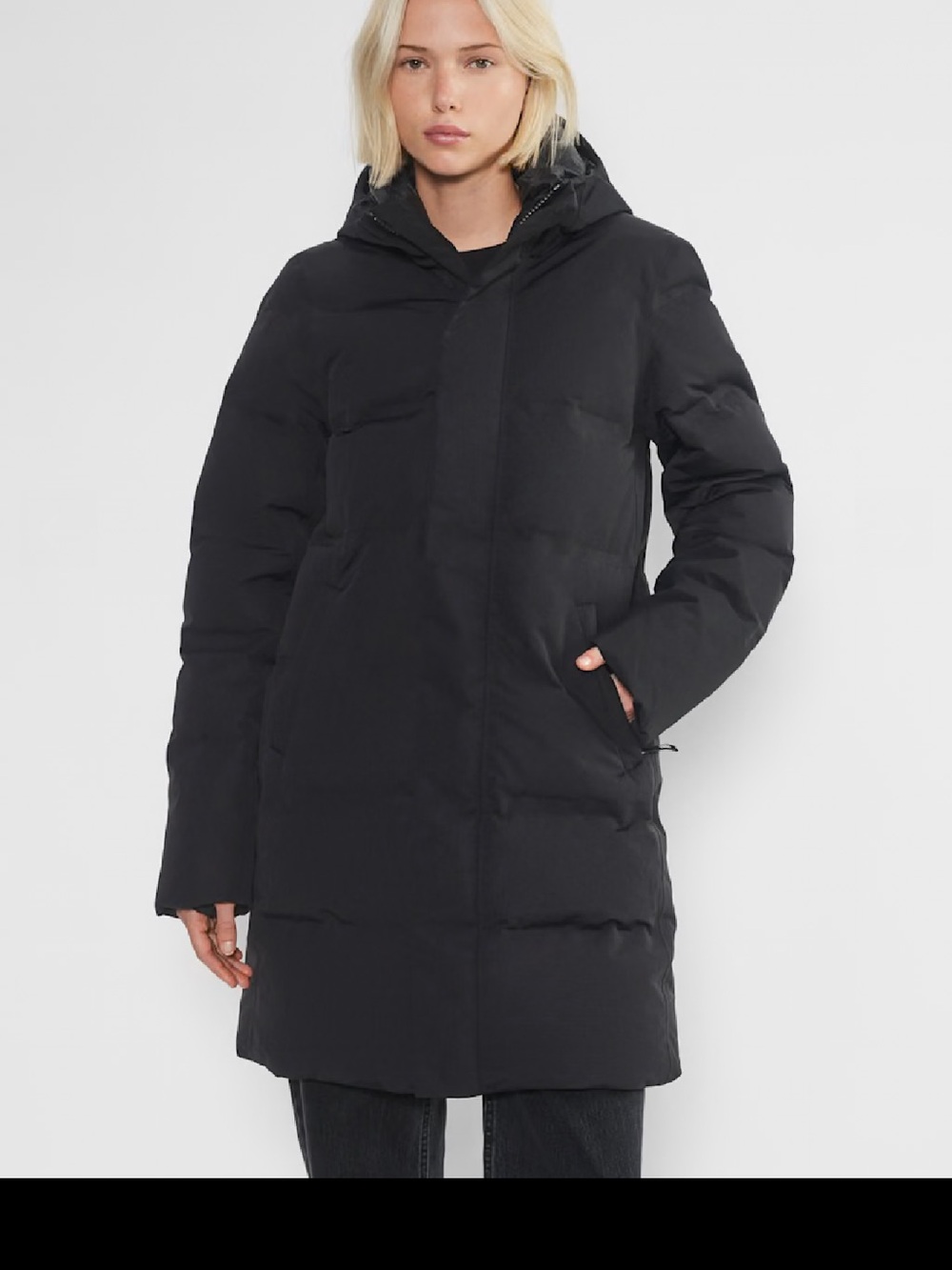 TNA size small Black Hooded Puffer Coat - Women